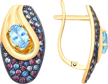

Серьги из красного золота AllTime 725521_s, топаз\фианит, 725521_s