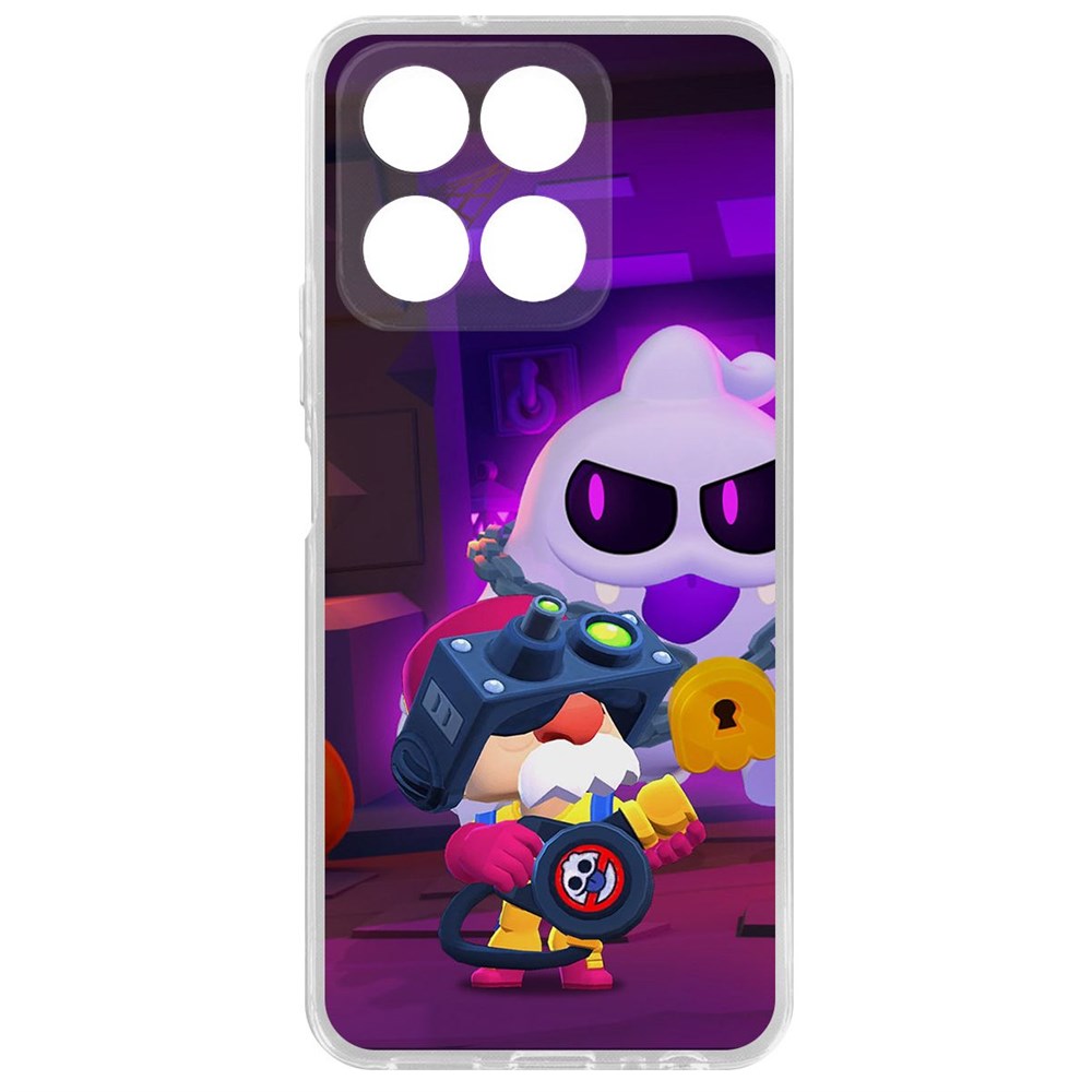 

Чехол-накладка Brawl Stars-Охотник за Скуиками Гэйл для Honor X8a, Прозрачный
