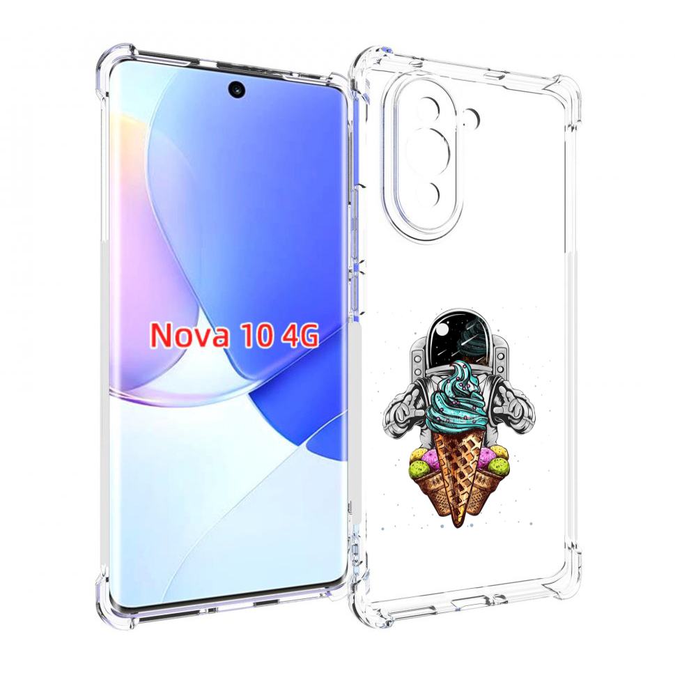 

Чехол MyPads астронавт-любит-мороженное для Huawei Nova 10, Прозрачный, Tocco
