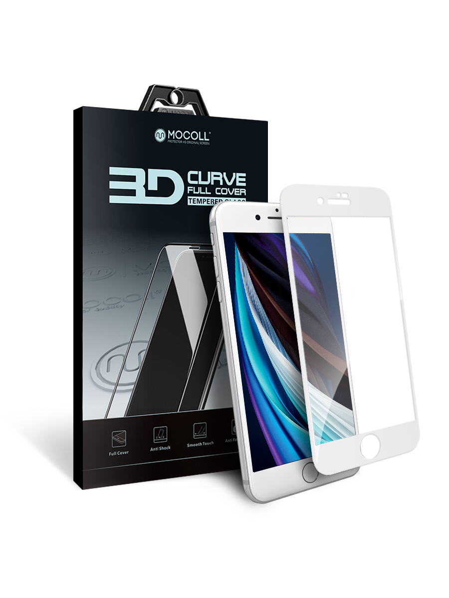 

Защитное стекло MOCOLL полноразмерное 3D для iPhone 6 / 6S Белое (Серия Pearl)