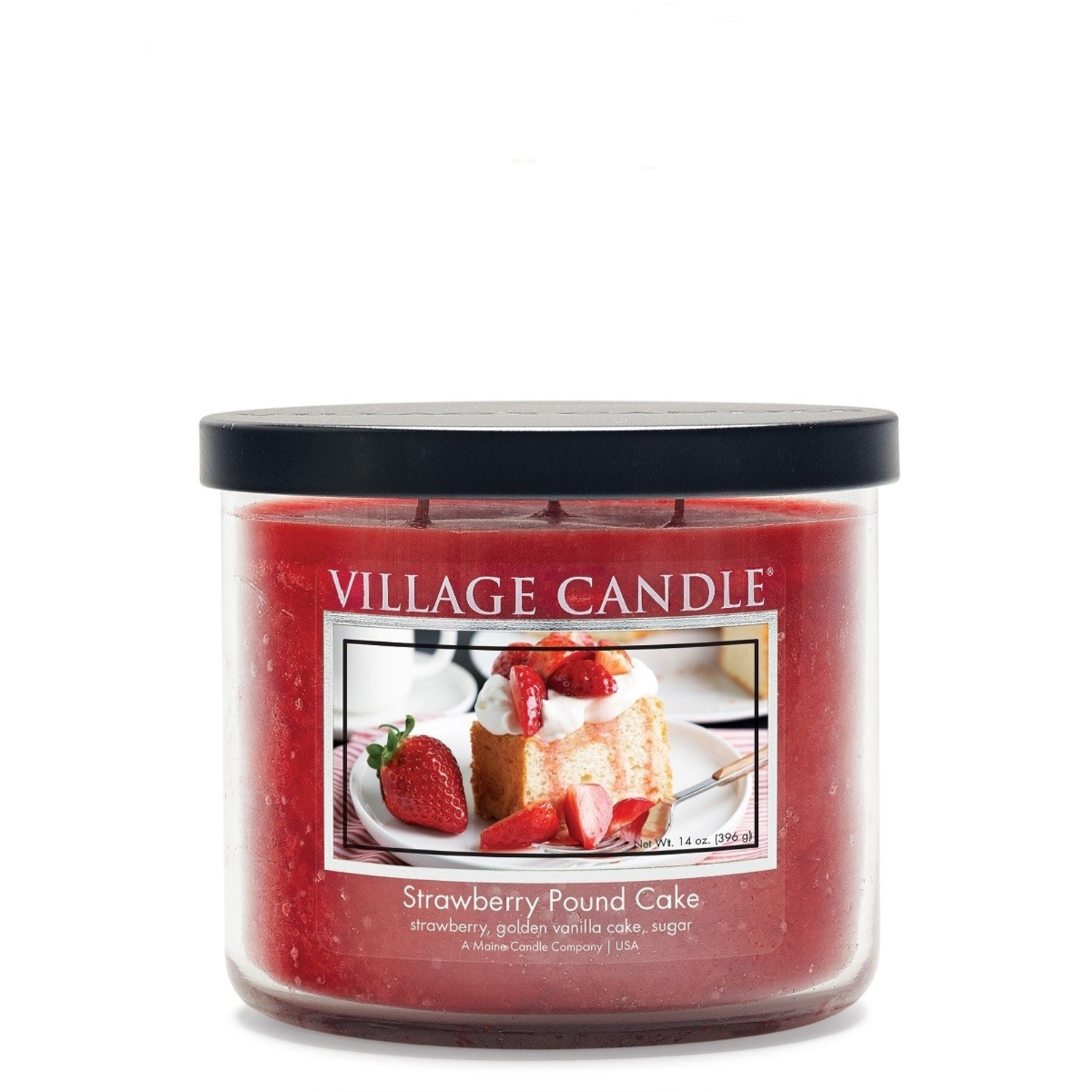 фото Ароматическая свеча village candle "клубничный торт", чаша, средняя