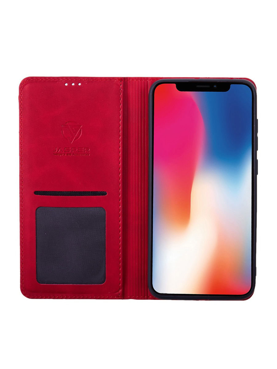 

Чехол книжка с визитницей для Xiaomi Redmi 9 (Jasper) (Красный)