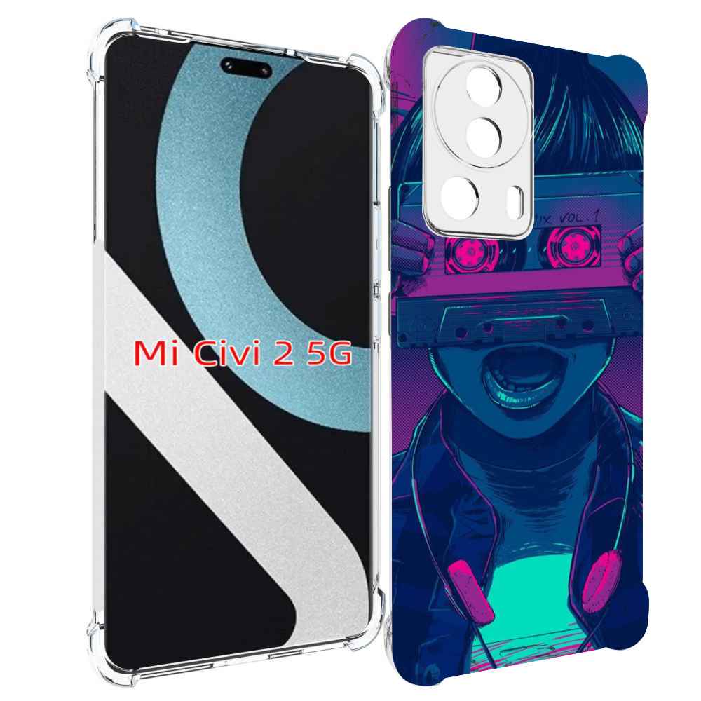 

Чехол MyPads киберпанк с кассетой для Xiaomi Civi 2, Прозрачный, Tocco