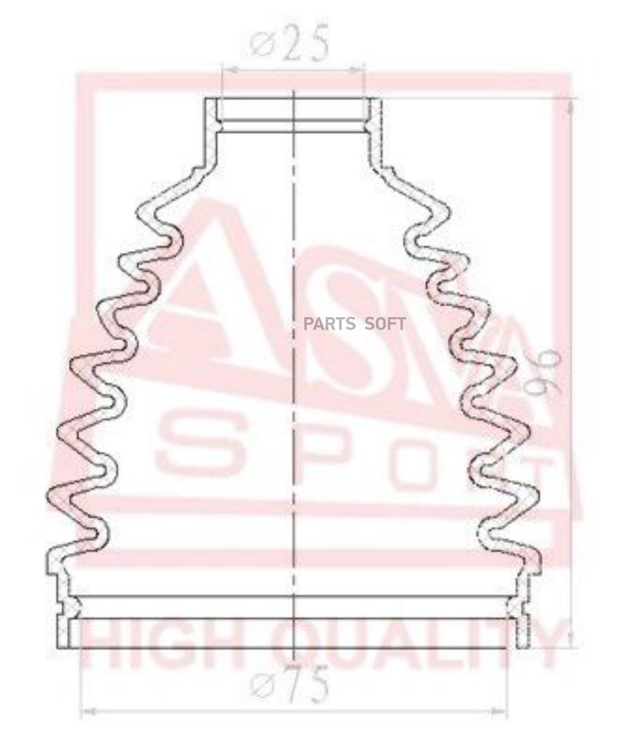 

Пыльник Шруса (К-Кт Без Смазки) 23x71x95 Mitsubishi Lancer X Cy2 2007- ASVA арт. ASBT-CY2