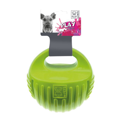 фото Игрушка для собак m-pets мяч-гиря, зеленая, 18 см