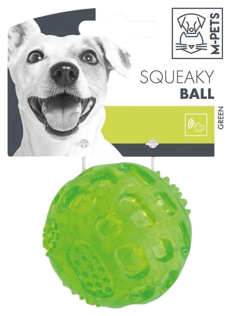 Игрушка для собак M-Pets мяч-пищалка, зеленый, 6,3 см