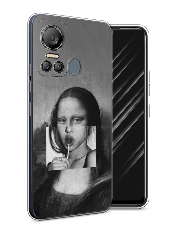 

Чехол Awog на Itel Vision 5 "Mona Lisa sucking lollipop", Серый, 3201050-9