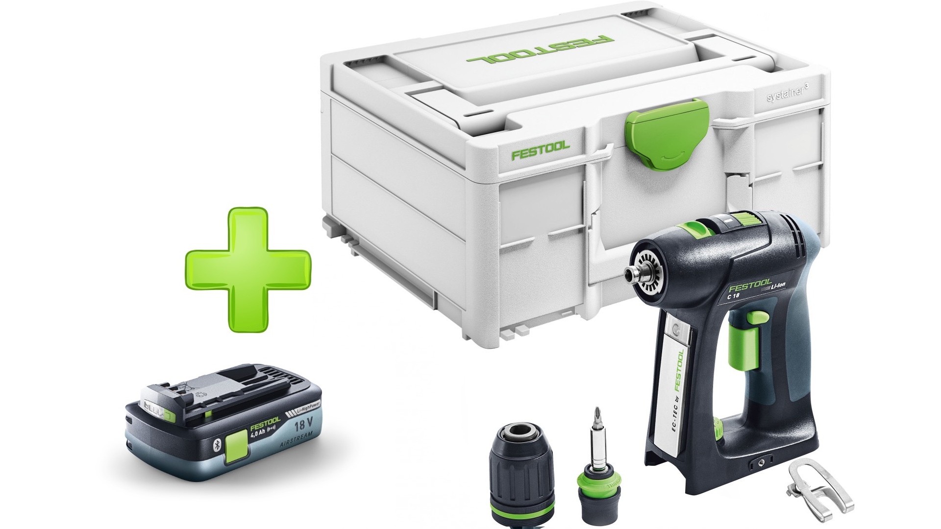 Дрель-шуруповёрт Festool C 18-Basic + Аккумулятор BP 18 Li 4,0 HPC-ASI 576424-1