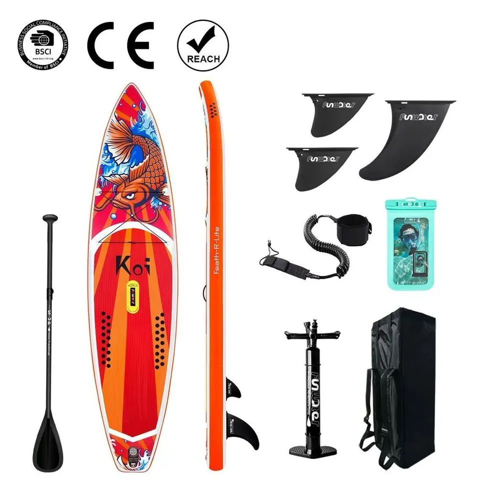 Надувная SUP-доска двухслойная Supboard / сапборд сап FunWater KOI 11'6  350х84х15 см с ве