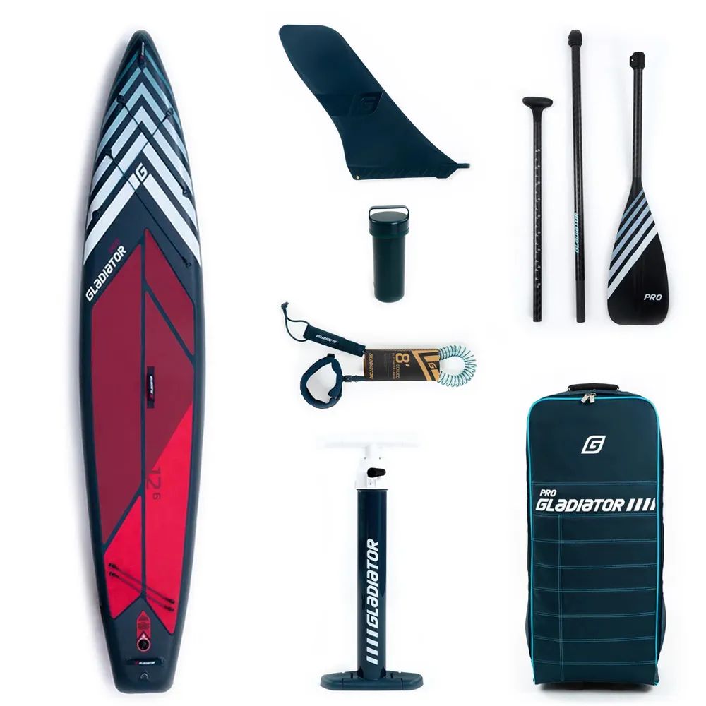 

SUP доска надувная Gladiator PRO 12.6S, Красный;черный, Pro