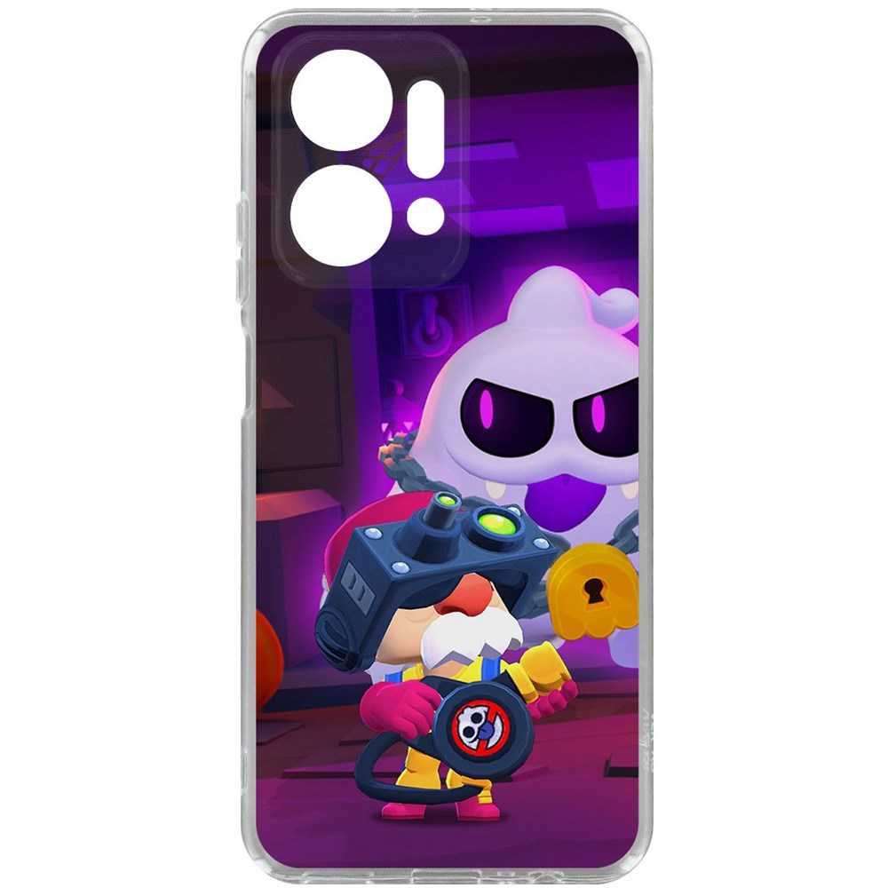 

Чехол-накладка Brawl Stars-Охотник за Скуиками Гэйл для Honor X7a, Прозрачный