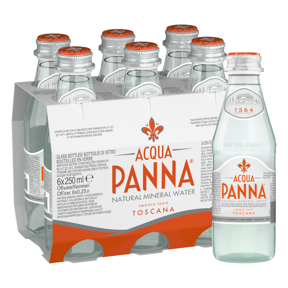 

Вода минеральная Acqua Panna негазированная 0,25л столовая 6 шт., негазированная стекло