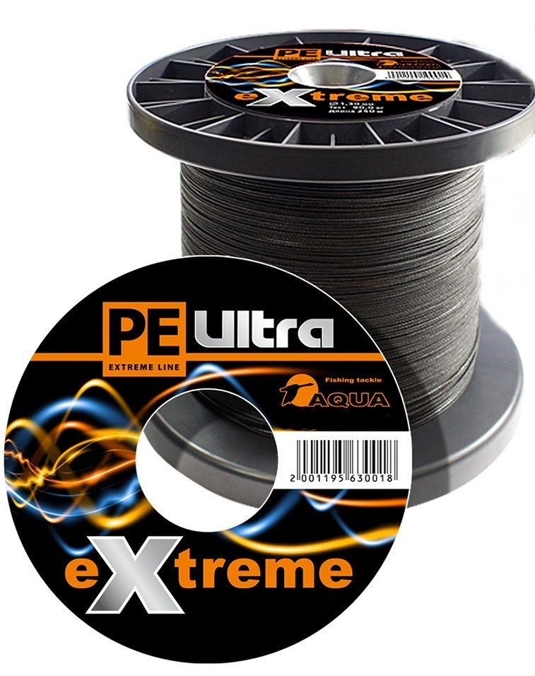 

Плетеный шнур для рыбалки AQUA PE ULTRA EXTREME (черный / 0.8 / 64 / 500 / 8 / -), PE Ultra Extreme