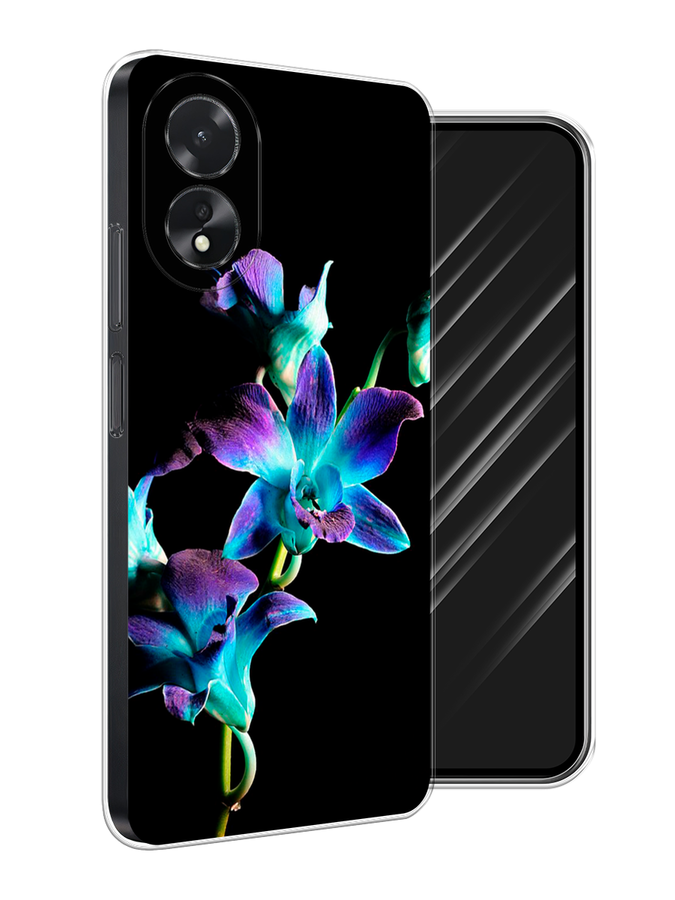 

Чехол Awog на Oppo A18 "Синий цветок на черном", Черный;голубой;синий, 2515450-1