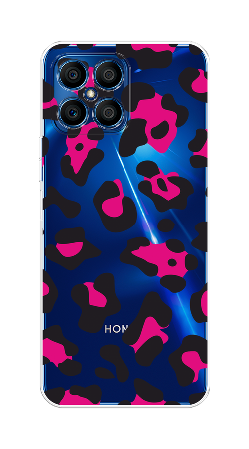 

Чехол на Honor X8 "Pink cow spots", Черный;розовый, 6107650-1