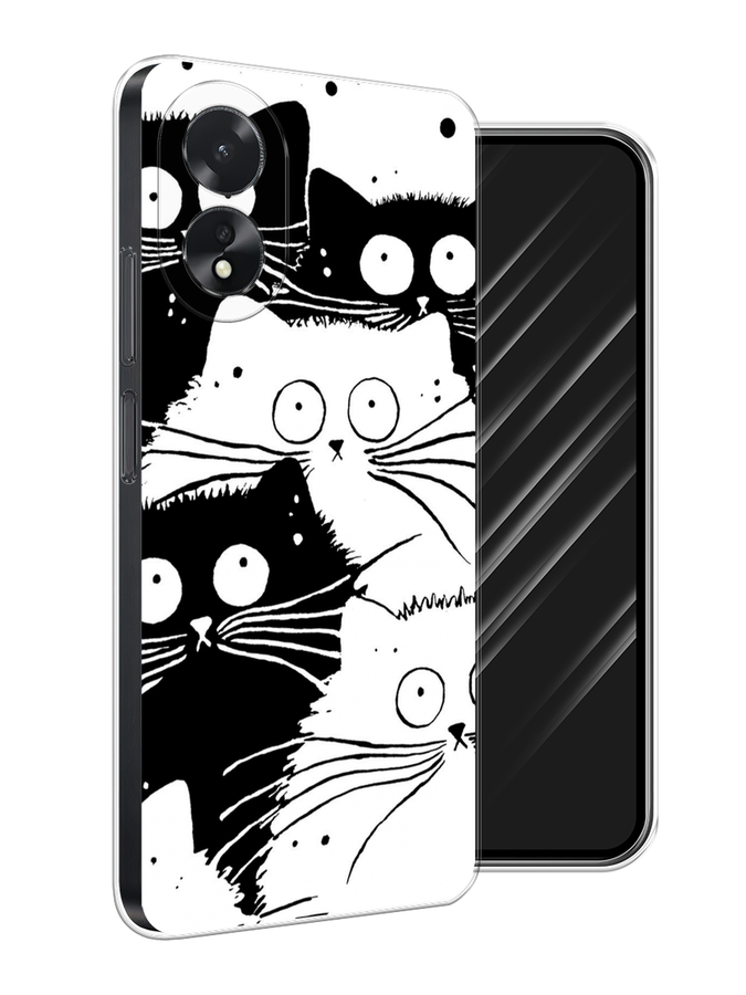 

Чехол Awog на Oppo A18 "Коты черно-белые", Черный;белый, 2515450-1
