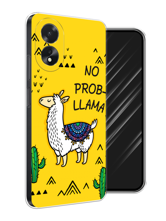 

Чехол Awog на Oppo A18 "No probLLama", Желтый;черный;синий, 2515450-1