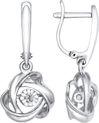 Серьги из белого золота AllTime 1021085_s бриллиант 41988₽