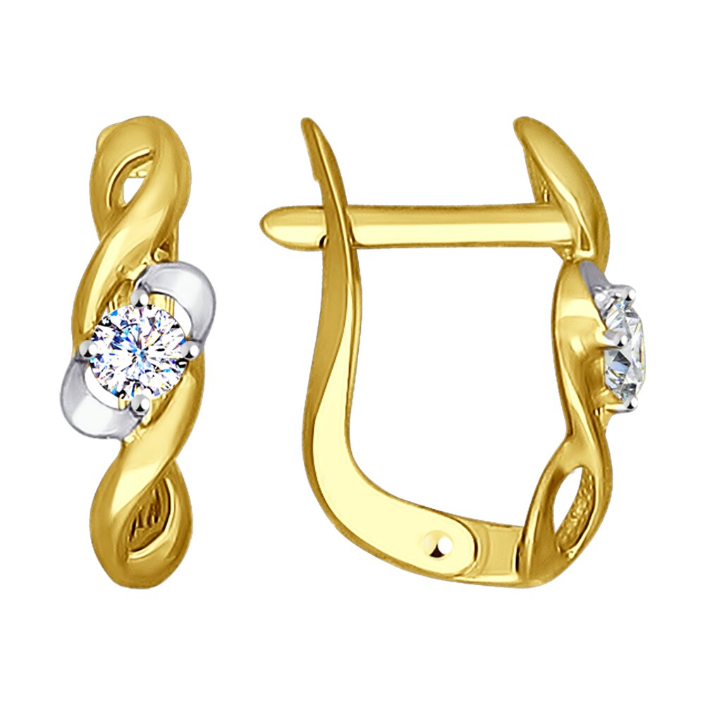 

Серьги из желтого золота SOKOLOV 027232-2, фианит, 027232-2