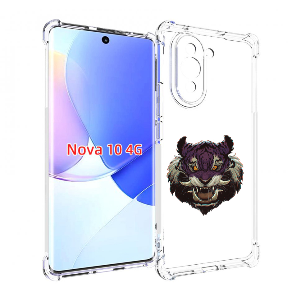 

Чехол MyPads Страшный-тигр для Huawei Nova 10, Прозрачный, Tocco