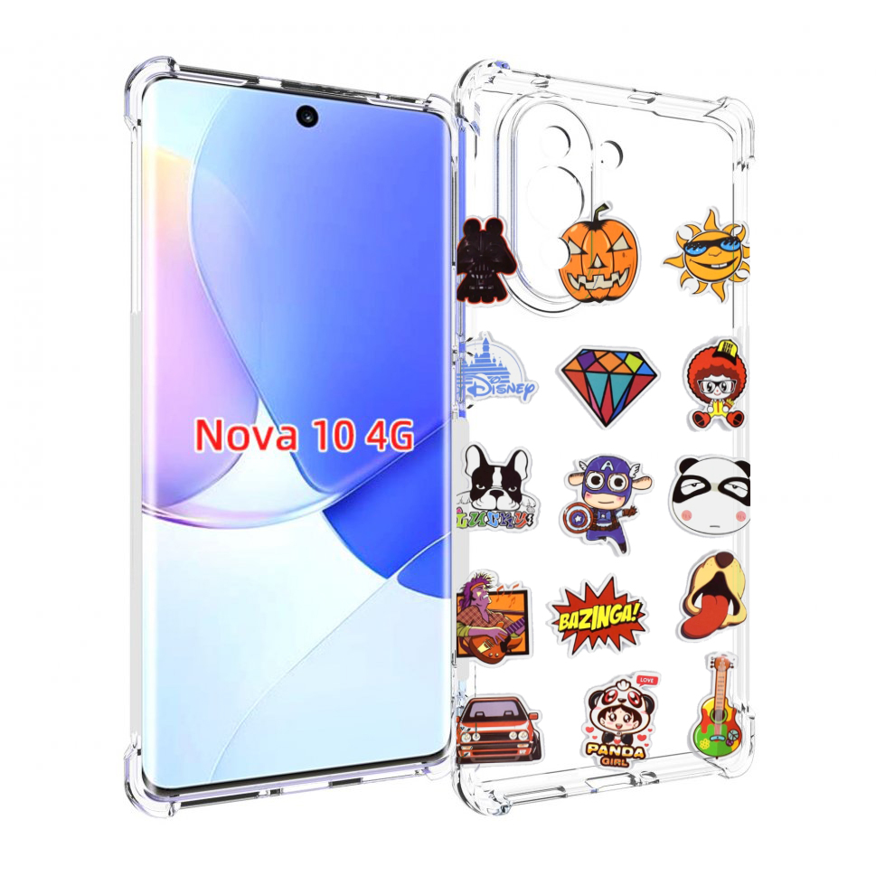 

Чехол MyPads Стикеры-2 для Huawei Nova 10, Прозрачный, Tocco