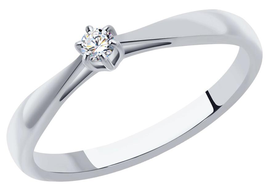 Кольцо из белого золота р. 17 AllTime 1011346_s, бриллиант