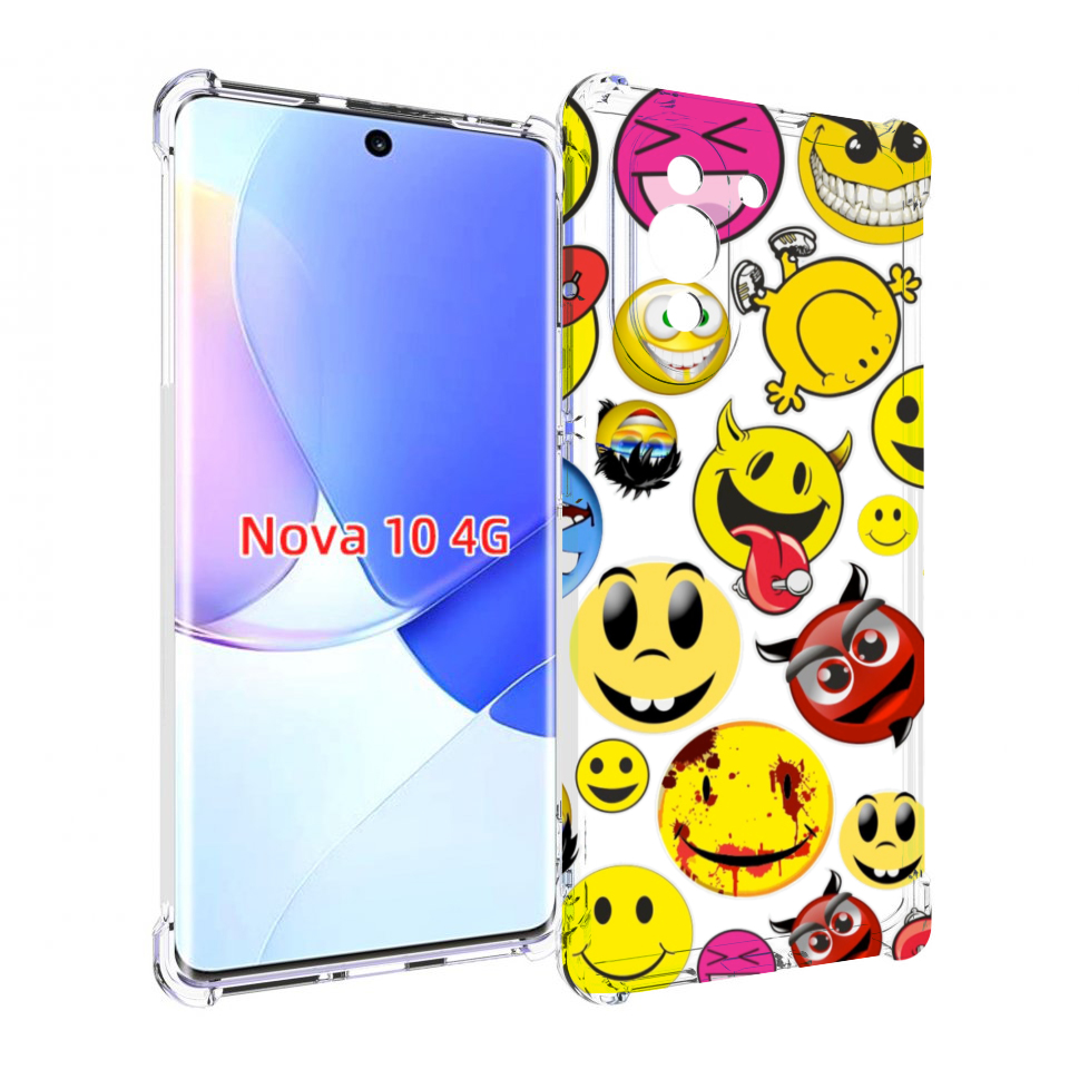 

Чехол MyPads Смайлики для Huawei Nova 10, Прозрачный, Tocco