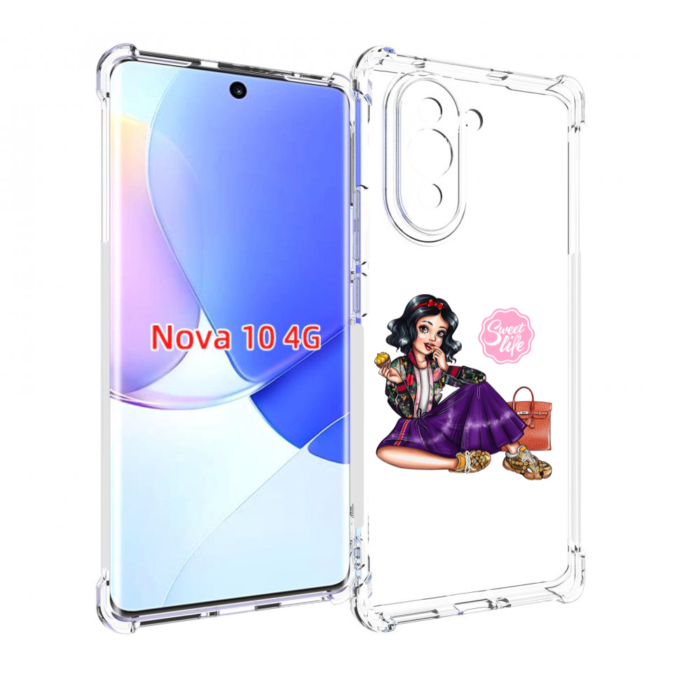 

Чехол MyPads Сладкая-жизнь женский для Huawei Nova 10, Прозрачный, Tocco