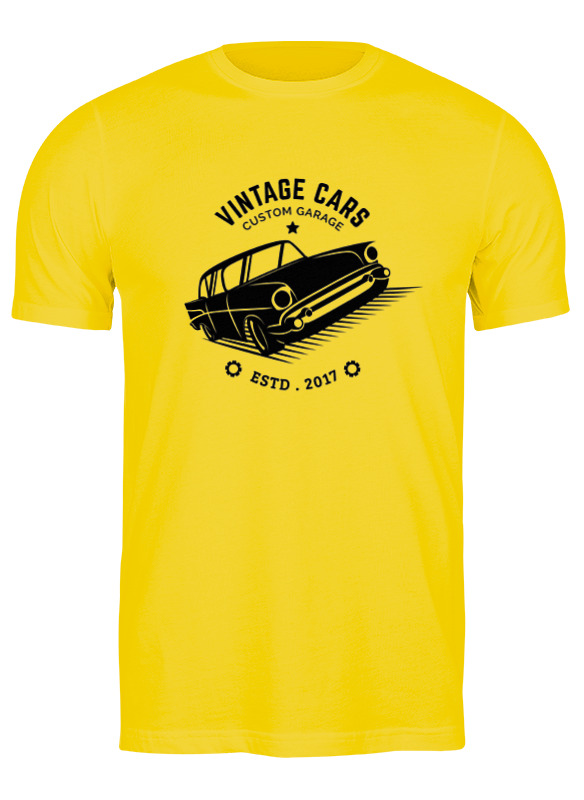 

Футболка мужская Printio Vintage cars 3708105 желтая S, Желтый, Vintage cars 3708105