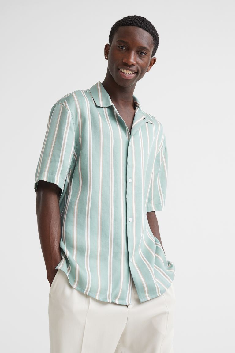 

Рубашка мужская H&M 0703672017 зеленая M (доставка из-за рубежа), 0703672017