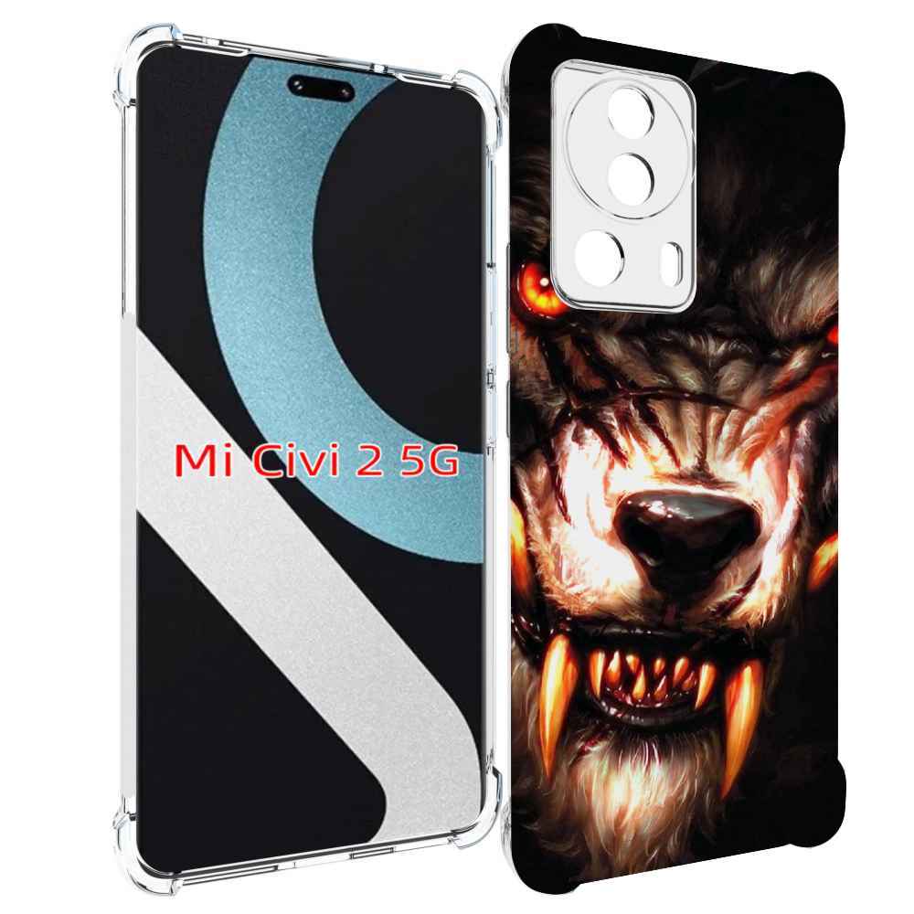 

Чехол MyPads злой голодный волк мужской для Xiaomi Civi 2, Прозрачный, Tocco