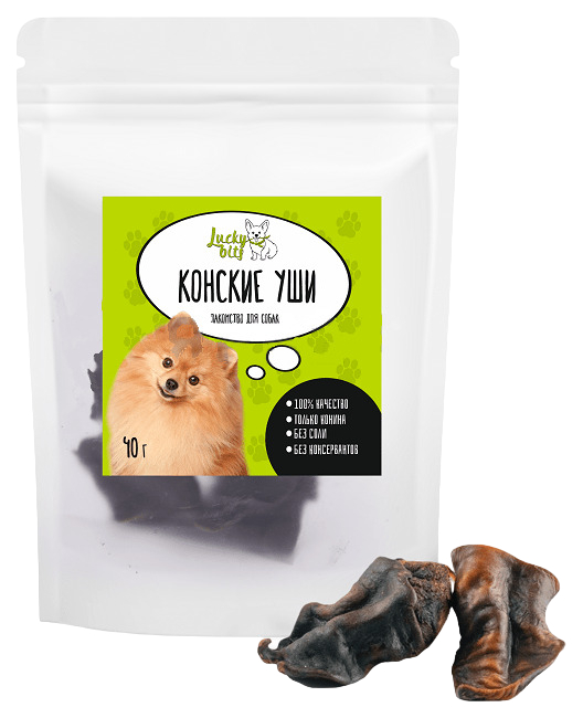

Лакомство для собак Lucky bits Конские уши, 6 шт по 40 г