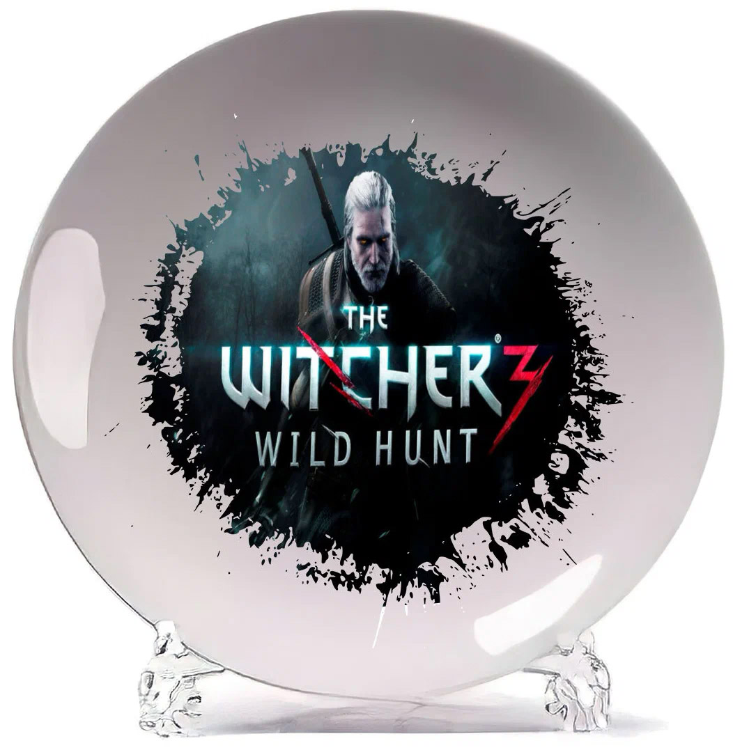 

Тарелка CoolPodarok Ведьмак 3 Witcher (герольд и лого)