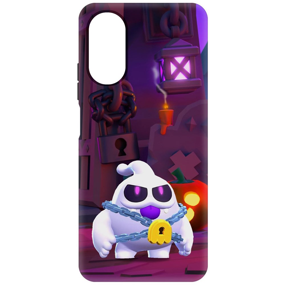 

Чехол-накладка Софт Brawl Stars - Призрак Скуик для Oppo A17, Черный