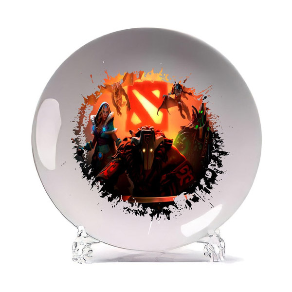 

Тарелка CoolPodarok Dota2 Дота (5 героев на фоне лого)