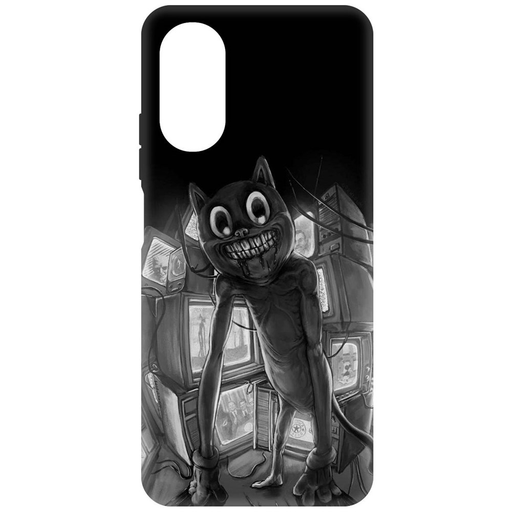 

Чехол-накладка Софт Хаги Ваги - Картун Кэт для Oppo A17, Черный