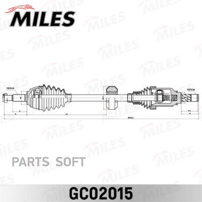 

MILES GC02015 Привод в сборе LADA X-RAY 15-/SANDERO II 14- прав.(КПП Renault JR5)