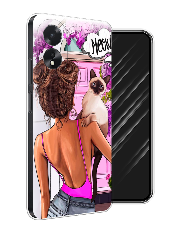 

Чехол Awog на Oppo A18 "Девушка с кошкой", Розовый;коричневый, 2515450-1