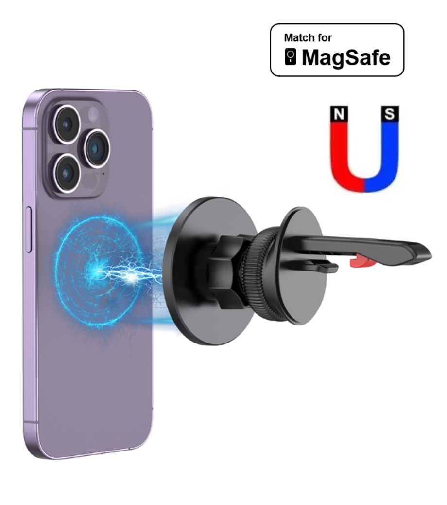 Держатель магнитный MagSafe в машину на решетку с выдвижным крюком для iPhone