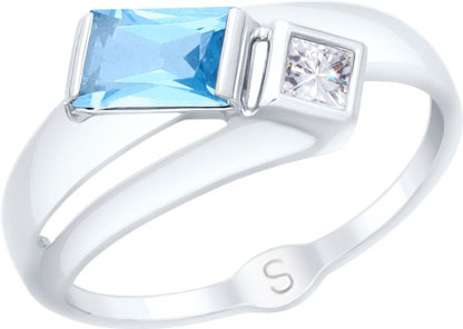 

Кольцо из белого золота р.  AllTime 715053_s, топаз\фианит Swarovski, 715053_s