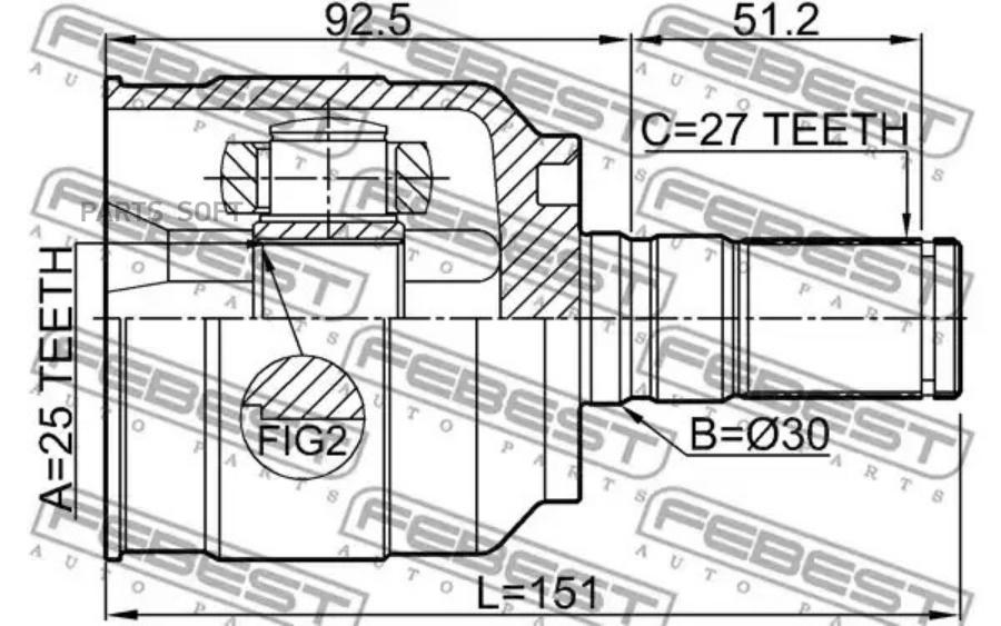 

Шрус внутренний левый 25x30x27