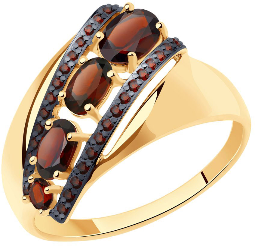 

Кольцо из красного золота р. , AllTime 714824_s, гранат\фианит, 714824_s