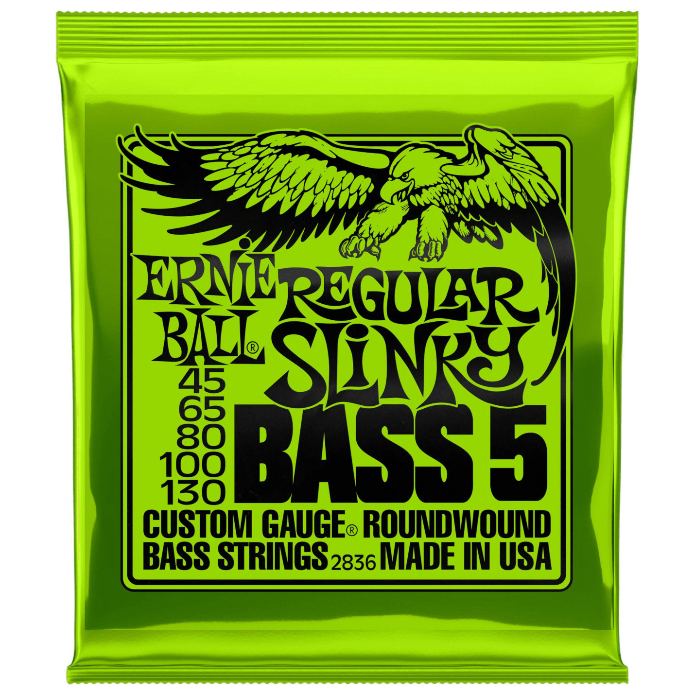 

Струны для 5 струнной бас-гитары ERNIE BALL 2836 Nickel Wound Slinky Regular (45-130)