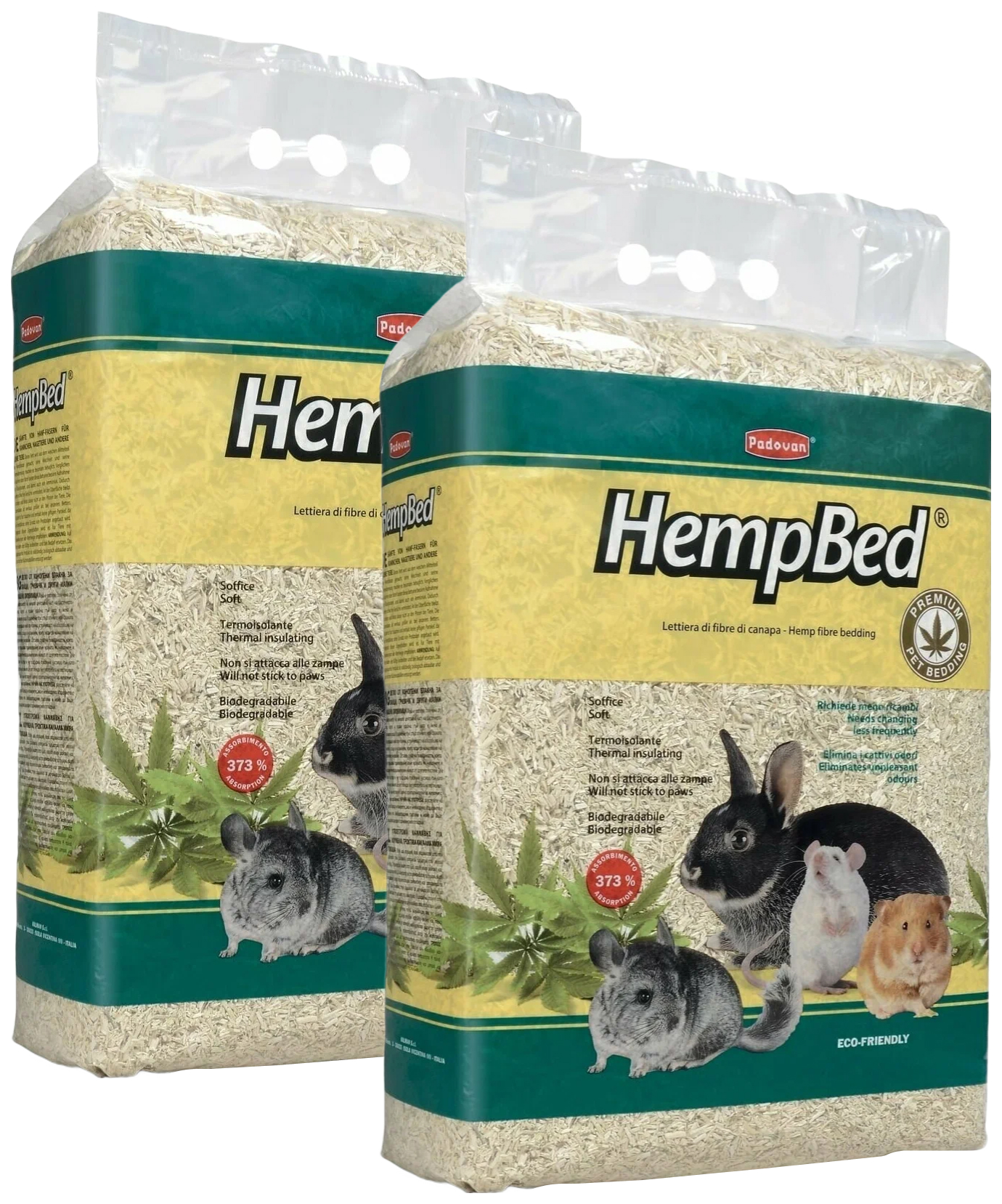 фото Наполнитель-подстилка для грызунов и кроликов padovan hemp bed пенька, 3 + 3 кг