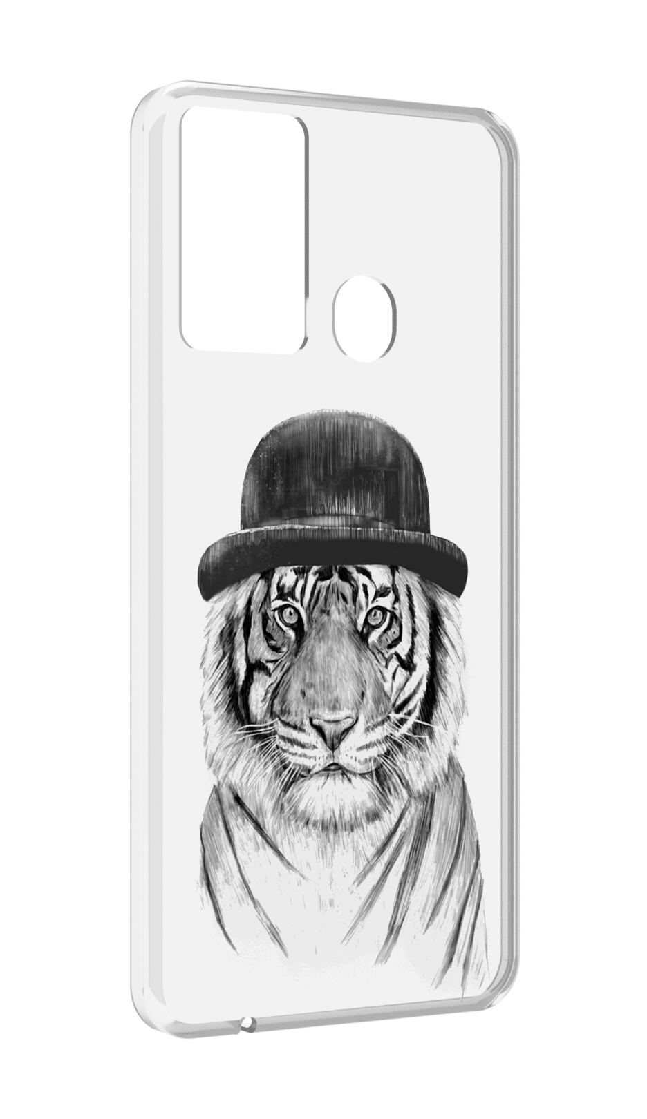 

Чехол MyPads тигр британец для Itel P37/Itel Vision 2S, Прозрачный, Tocco