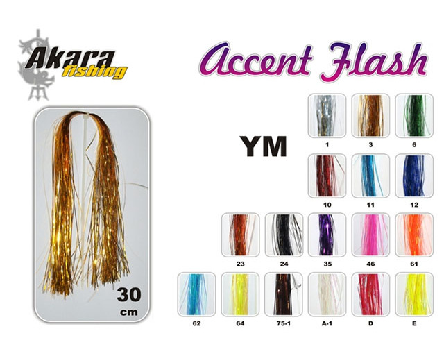 

AKARA Материал для вязки мушек Мушиный хвост AKARA FLASH ACCENT (FA-YM-A-1), Белый