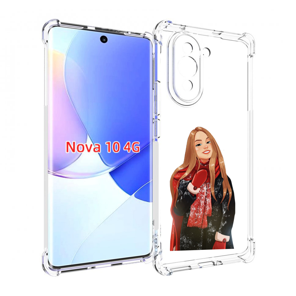 

Чехол MyPads Новогодний-зимний-арт женский для Huawei Nova 10, Прозрачный, Tocco