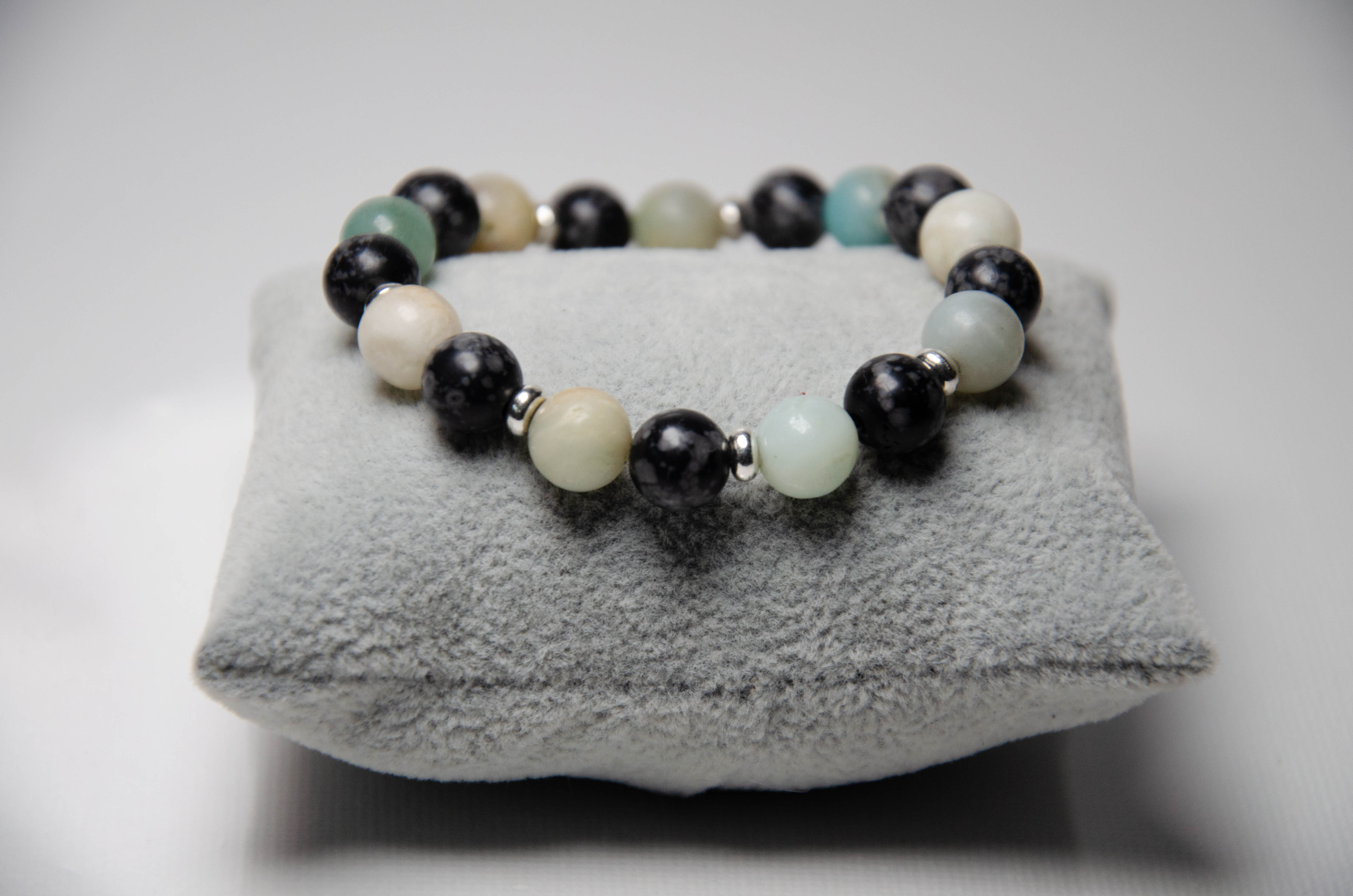 Браслет из бижутерного сплава р.17 Nika_Art 7А, амазонит