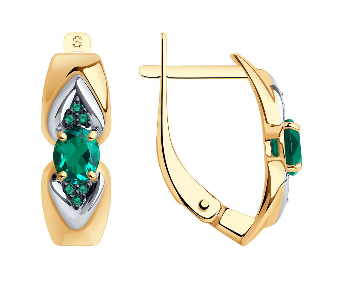 

Серьги из красного золота AllTime 3020422_s, изумруд, 3020422_s