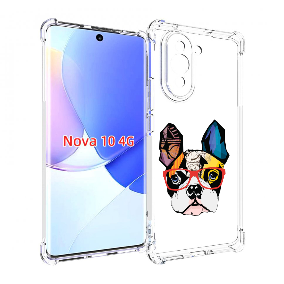 

Чехол MyPads Мопс-в-очках для Huawei Nova 10, Прозрачный, Tocco
